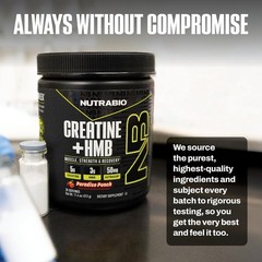 NutraBio Creatine + HMB- Creatine Monohydrate with HMB Powder for Muscle Growth