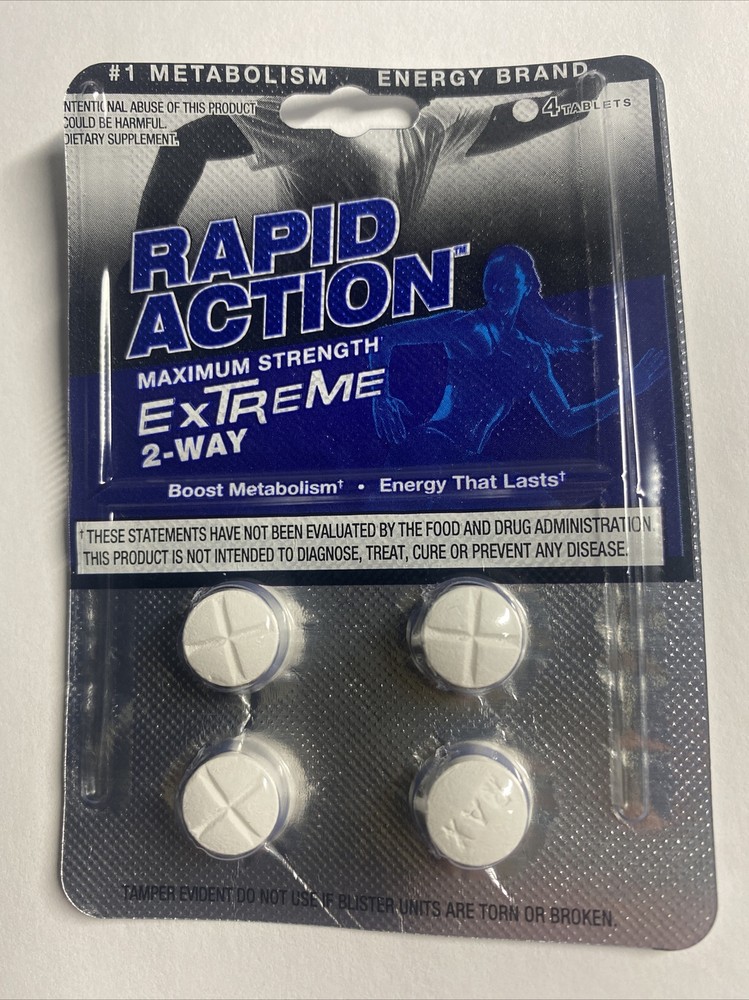 Rapid Action Extreme 2 Way Energy Metabolism 3 packs 12 pills FREE SHIP USA