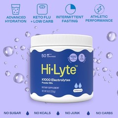 K1000 Electrolytes Powder Mix Unflavored Keto & Performance, 50 Servings