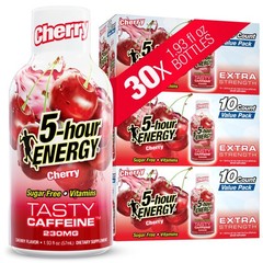 5-hour ENERGY CHERRY Flavor, 30 Count, 1.93 Fl Oz 30 Bottles – Single Flavor
