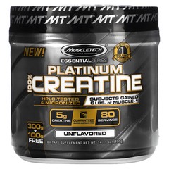 Muscletech, Essential Series, Platinum 100% Creatine, Unflavored, 14.11 oz