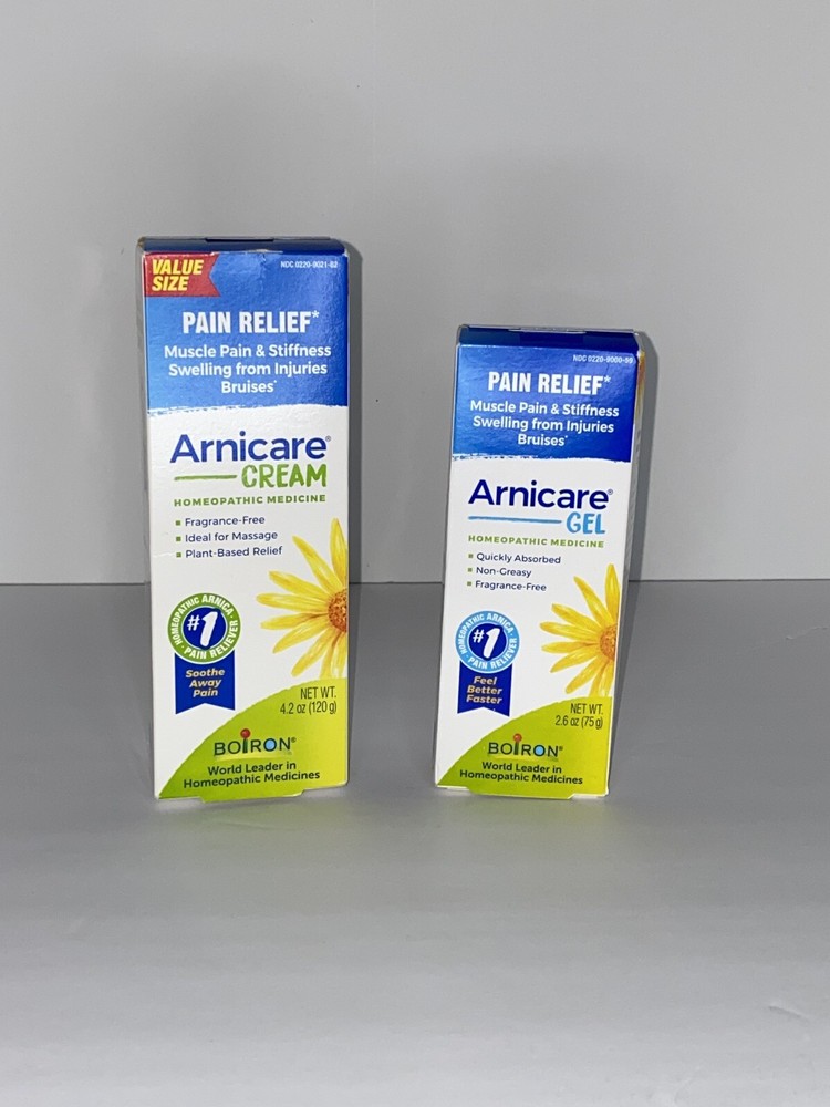 Set Of 2 Boiron Arnicare 1 Cream Pain Relief 4.2 Ounce And 1 Gel 2.6 Oz Plz Read