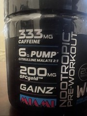 Bucked Up Woke AF Pre-Workout Powder Miami 333mg Caffeine 20 Servings Exp12/2026