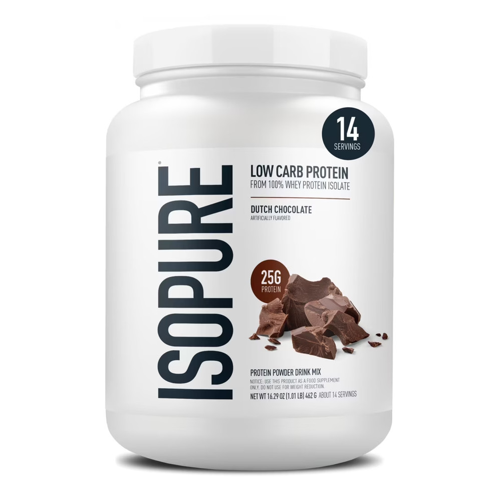 Isopure Low Carb 100% Whey Protein Isolate Chocolate Protein Powder, 25g, 1 lb