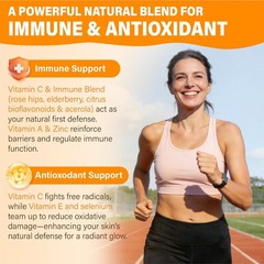 Liposomal Vitamin C Gummies 1000mg for Adults: Vitamin C Chewable Gummy with Zin