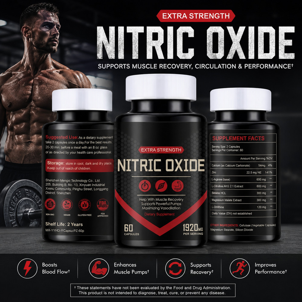Nitric Oxide L-Arginine Pre Workout+Testosterone Booster,Multivitamin Men’s,Test