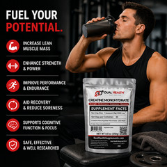 Creatine Monohydrate 200 Mesh (5g) Pure Dual Health Bulk Supplements Strength