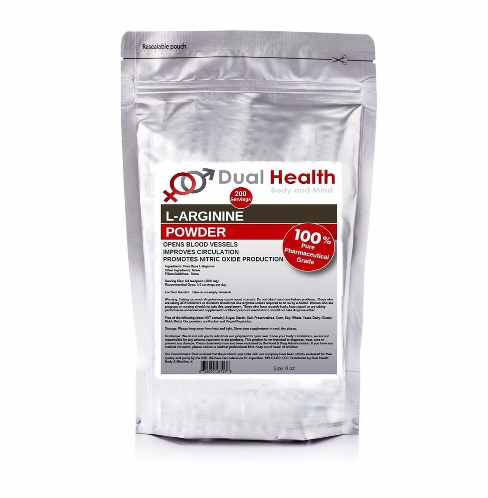 L-ARGININE (8 oz) Free Form Kosher Base Powder Pure Pharmaceutical Grade