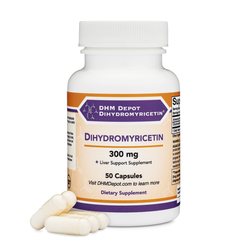Dihydromyricetin (DHM) 50 Capsules, 300mg, Liver Support 50 Count (Pack of 1)