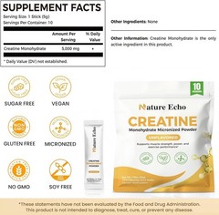 Micronized Creatine Powder – 10 Easy Mix Travel Packs for Muscle Growth