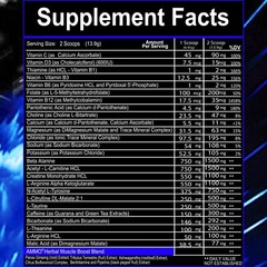 AMMO® Energy Reloads Pre Workout Powder Berry 300mg Caffeine Zero Sugar 30serv