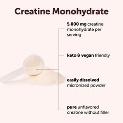 Creatine Monohydrate Powder 1 kg (2.2 Lbs), 5000mg Per Serv, Micronized Creat…