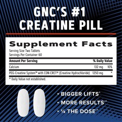 GNC AMP Creatine HCl 189 Pills, Clinically Proven 120 Count (Pack of 1), Red