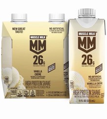 Muscle Milk 26g High Protein Shake Vanilla Creme Ultra Filtered Milk 11oz 4 Pack