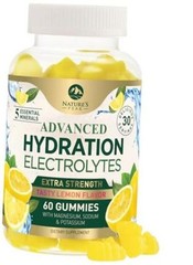 Hydration Electrolyte Gummies – Daily Liquid Replenisher 60 Count (Pack of 1)
