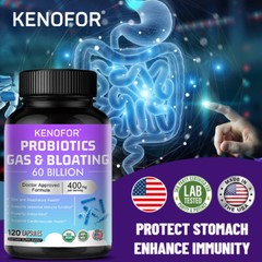 60 BILLION Prebiotic & Probiotics, Gas, Constipation & Bloating Relief
