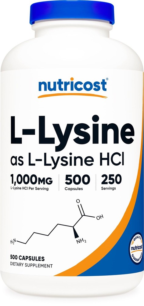 Nutricost L-Lysine 1000mg Per Serving, 250 Servings, 500 Count (Pack of 1)
