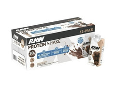 RAW Chocolate Protein Shake 12-Pack Ready-to-Drink, Gluten Free, No Sweeteners