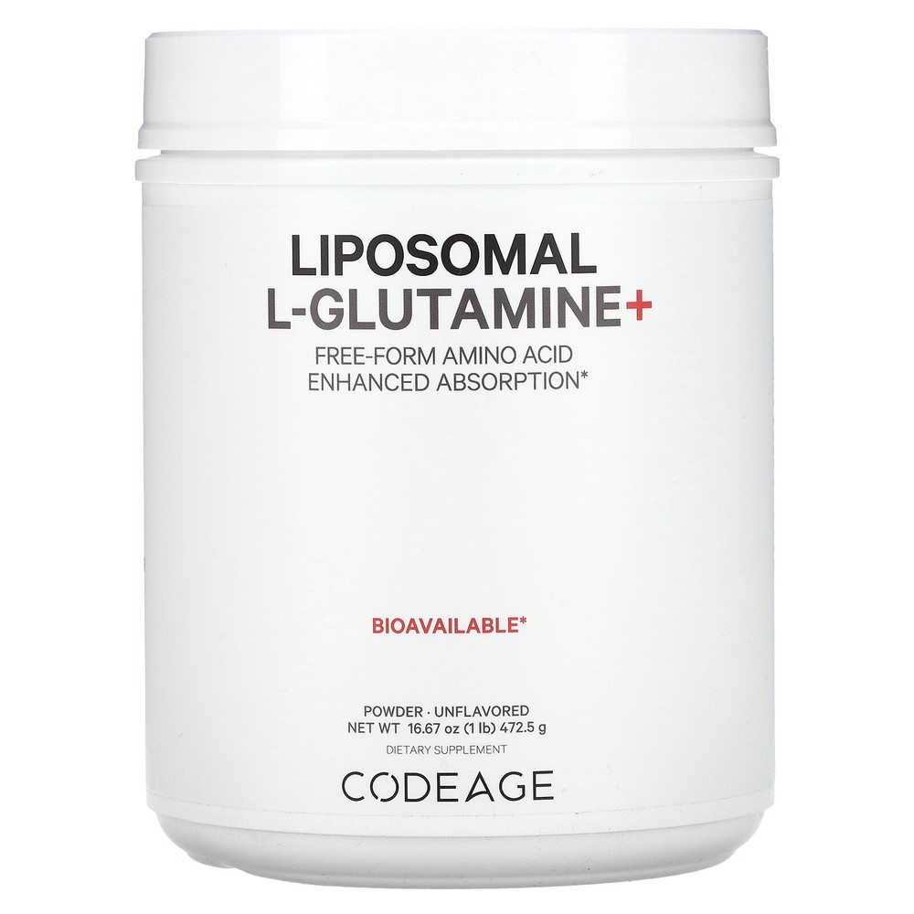 Liposomal L-Glutamine+ Powder, Free-Form Amino Acid, Enhanced Absorption,