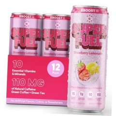 SUPER FUEL Healthy Energy Drink -: 11.5 Fl Oz (Pack of 12) Strawberry Lemonade