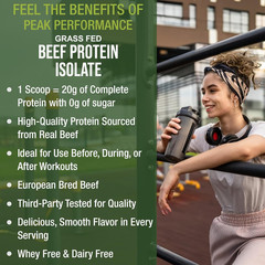 Grass Fed Beef Protein Powder – Lactose Free Great Tasting Beef Protein Isolate.