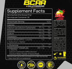 Forzagen BCAA Powder Glutamine 30 Serv Pre Post Workout Raspberry EXP 07/27