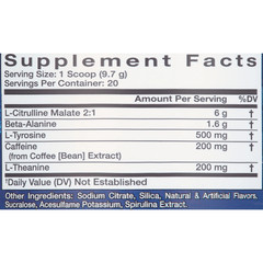 Pre-Workout Powder, Breezeberry, 20 Servings, 200Mg Caffeine
