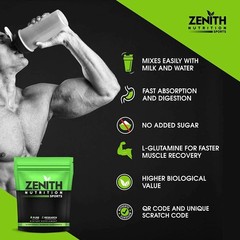 Zenith Nutrition Whey Protein With Enzymes Rich Chocolate Flavor 1 Kg V437
