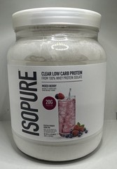Isopure Clear Low Carb Protein Powder Mixed Berry 400 g Exp 7/28/2027-New-US