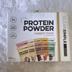 Clean Simple Eats Protein Powder Variety Pack 10 Stick Packs Whey 11.9oz