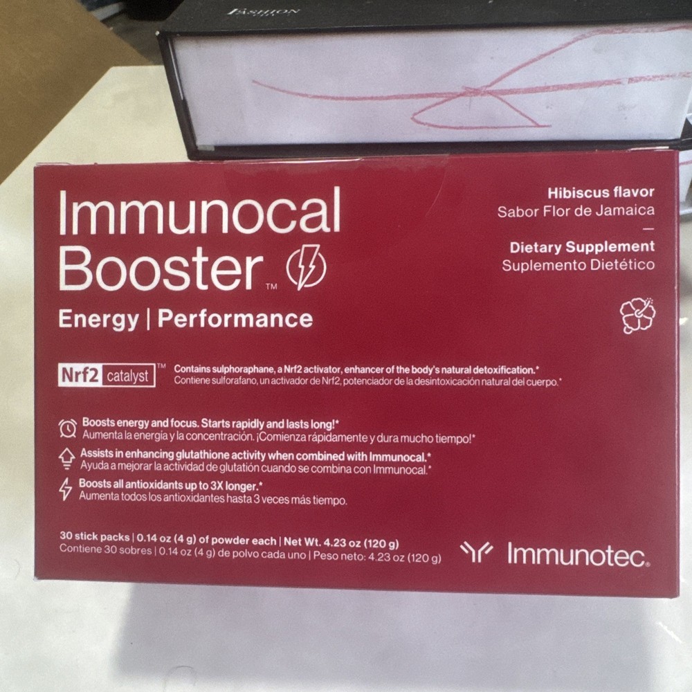 Immunocal Booster Energy 30 Stick Packs HIBISCUS Exp 10/2027 – New/Sealed!