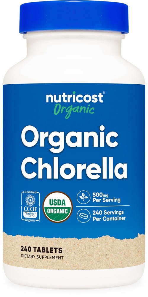 Nutricost Organic Chlorella 500mg, 240 Tablets – Gluten Free, Non-GMO