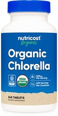 Nutricost Organic Chlorella 500mg, 240 Tablets – Gluten Free, Non-GMO