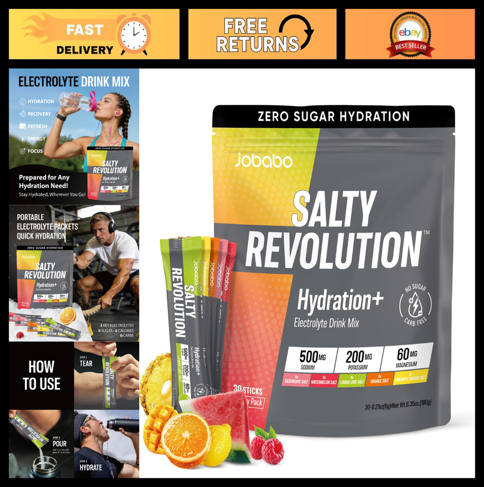 Electrolyte Powder Packets for Keto & Sports Hydration | Sugar-Free, Gluten-Free