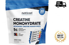 Nutricost Creatine Monohydrate Variety Stickpacks (5 Flavors, 20 Servings)