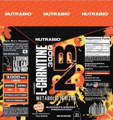 NutraBio – L-Carnitine Liquid Shots – 3000mg, 16 Fl Oz (Pack of 1), Peach