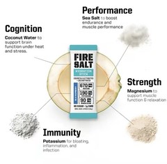 Fire Salt Sugar-Free Electrolyte Hydration Powder + Coconut Water, 16 Count