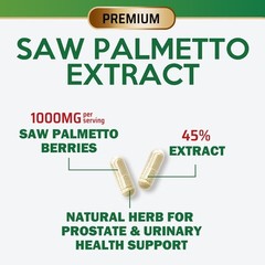 Saw Palmetto for Men 1000MG Prostate Health Supplement 120 Count (Pack of 1)