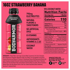 BODYARMOR Sports Drink, Strawberry Banana, Electrolyte Drink Hydration, 16 Fl Oz