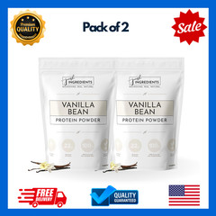 JUST INGREDIENTS Vanilla Protein Powder 15 Servings 22g Grass Fed Whey 2PK