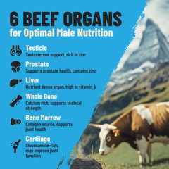 Grass Fed Beef Organ Supplement for Men – Male Optimization Pills – 90 Count