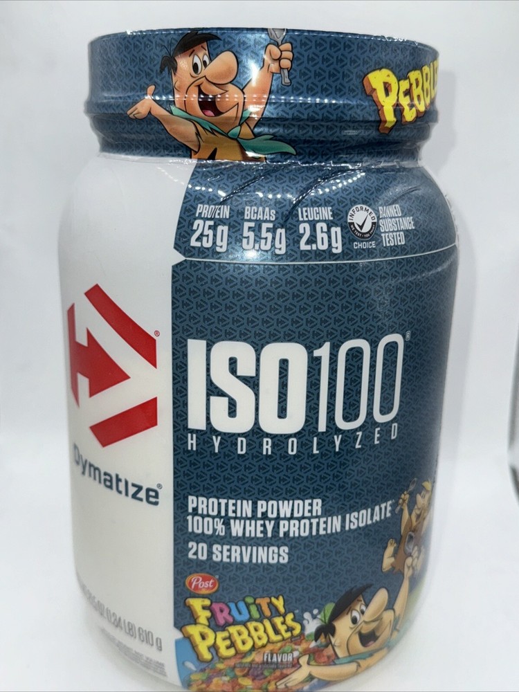 Dymatize ISO100 Hydrolyzed Protein Powder Fruity Pebbles – 1.3 lbs, 20 Servings