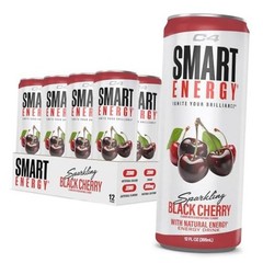 Smart Energy Drink – Boost Focus and Energy 12 Fl Oz (Pack of 12) Black Cherry