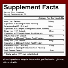 Extra Strength Maca Supplement for Men, With Ashwagandha, Ginseng, Tribulus