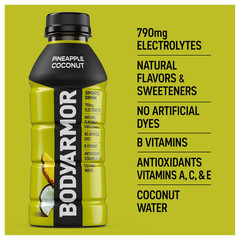 BODYARMOR Sports Drink, Pineapple Coconut, Electrolyte Drink Hydration, 16 Fl Oz