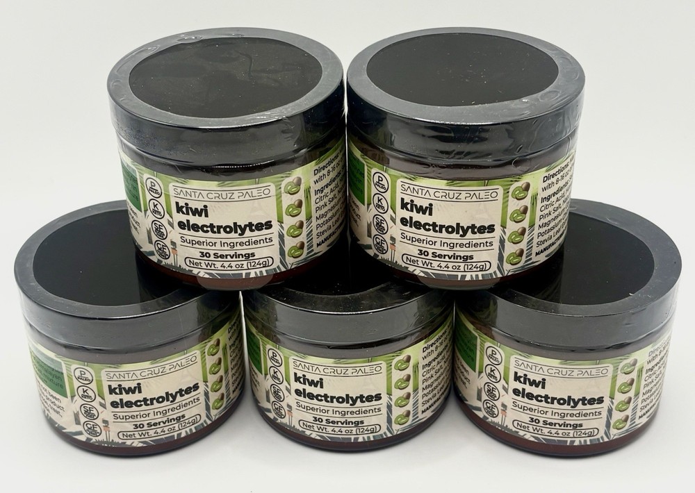 5 Pack Santa Cruz Paleo Kiwi Electrolytes Powder 30 Servings 4.4oz Exp 01/27