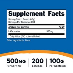 Nutricost L-Carnosine Powder 100 Grams (200 Servings) – Non-GMO