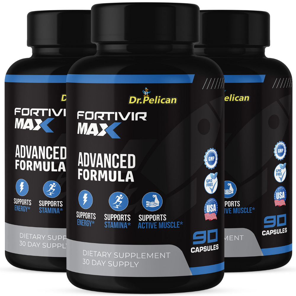 Fortivir Max- Bodybuilding & Men’s Health Support- 3 Bottles- 270 Capsules