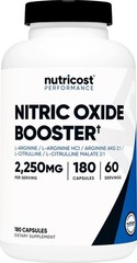 Nitric Oxide Booster Capsules 2250mg 180 Count Vascular Health Support