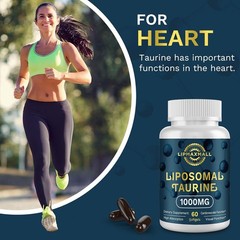2 Liposomal Taurine Supplement 1000mg, High Absorption Amino Acid 60 Softgels